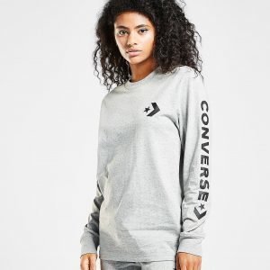 Converse Star Chevron Long Sleeve T-Paita Harmaa