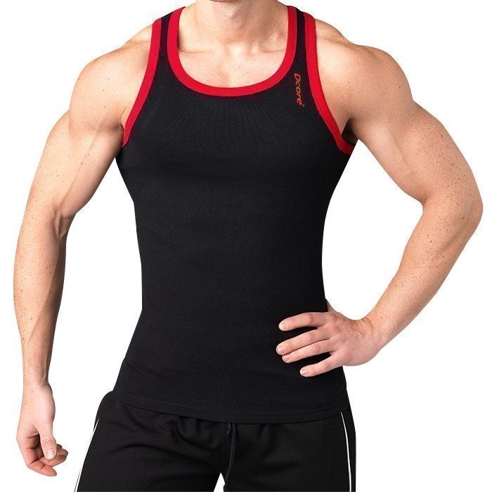 Dcore Bodydesigned rib singlet black/red L