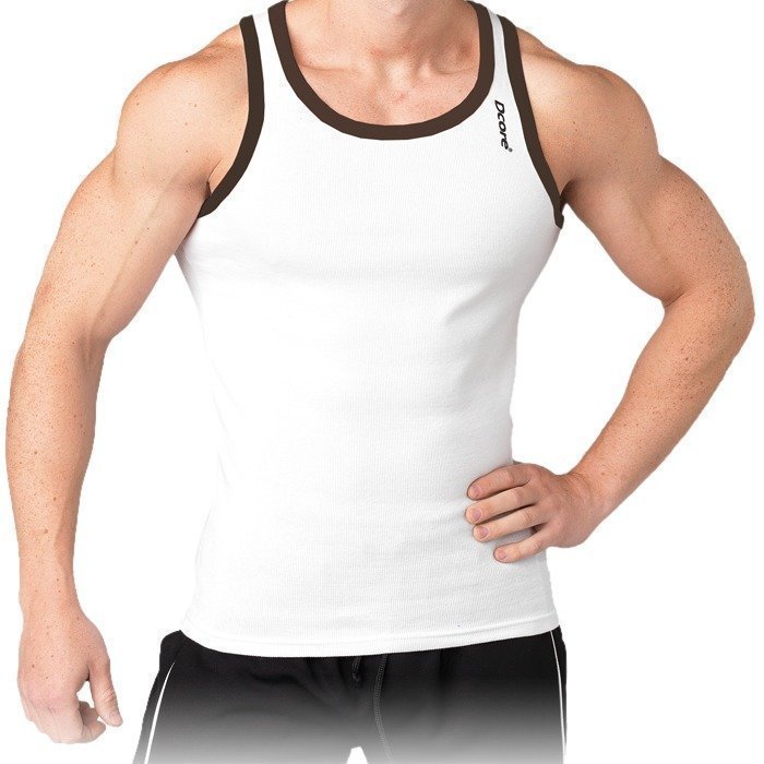 Dcore Bodydesigned rib singlet valkoinen/musta XL