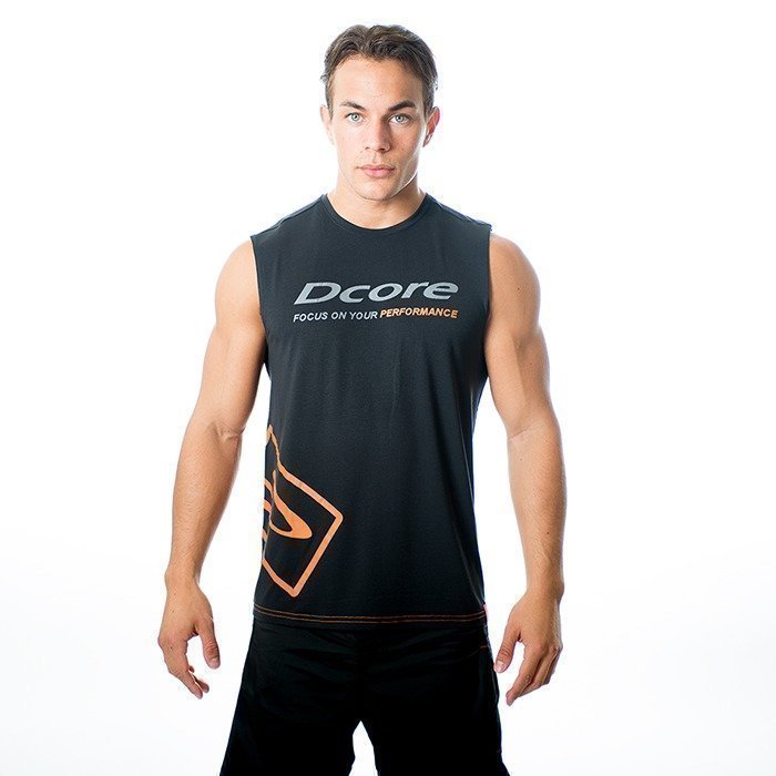 Dcore Tag Sleeveless Tee black/orange L