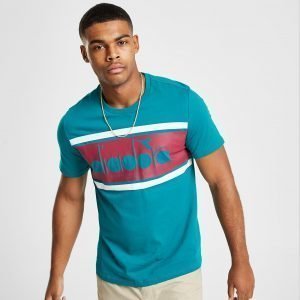 Diadora Spectra Short Sleeve T-Paita Teal / Maroon / White