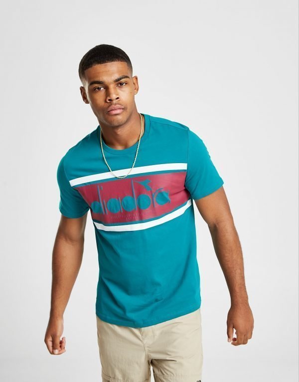 Diadora Spectra Short Sleeve T-Paita Teal / Maroon / White