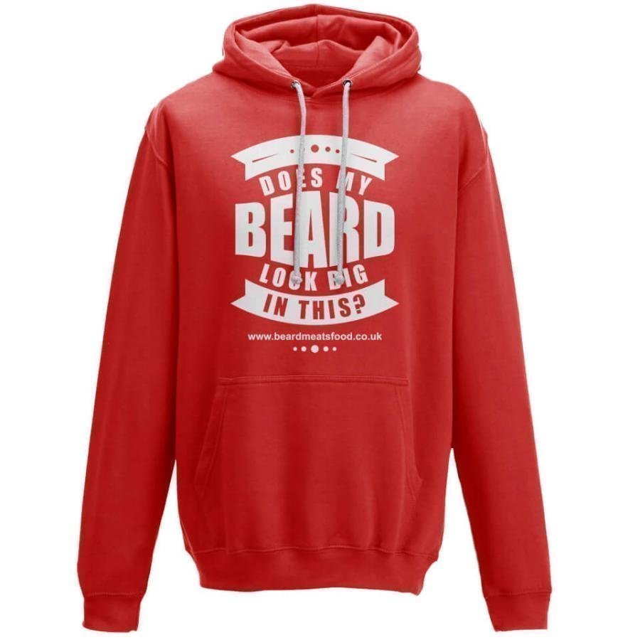 Does My Beard Look Big In This Men's Red Hoodie L Punainen