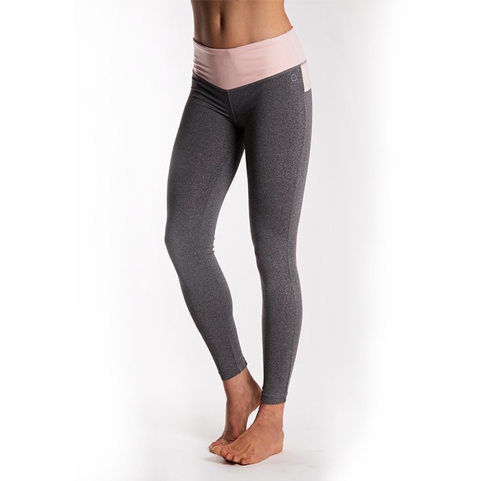 Drop of Mindfulness BOW II Tights Grey melange/Pink Large