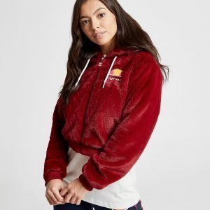 Ellesse Anne-Marie Faux Fur Crop Full Zip Jacket Punainen