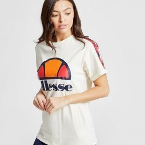 Ellesse Anne-Marie Stripe Boyfriend T-Shirt Kermanvalkoinen