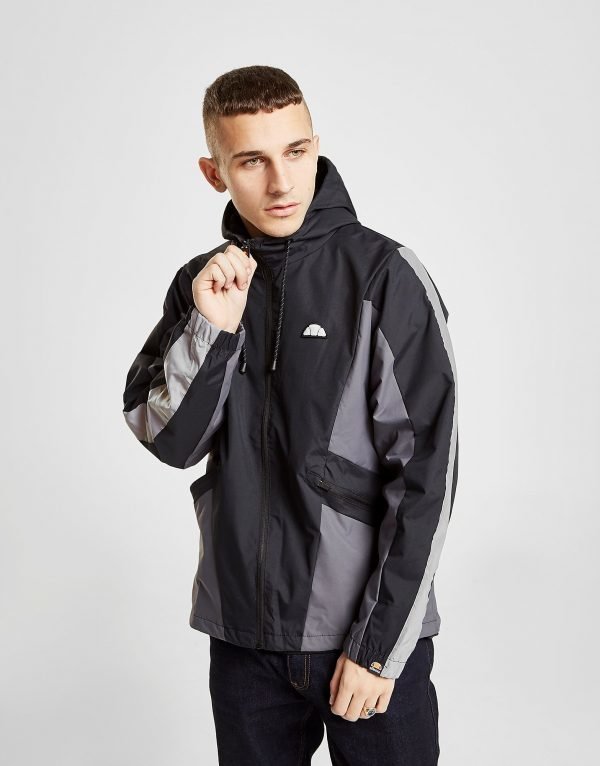 Ellesse Mannio Colour Block Hooded Jacket Musta