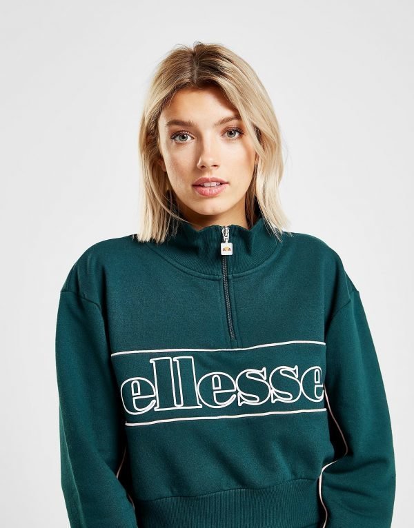 Ellesse Piping Crop 1/2 Zip Sweatshirt Vihreä