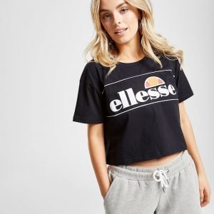 Ellesse Piping Panel Crop T-Shirt Musta