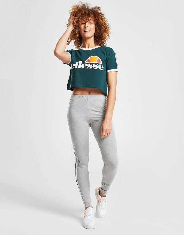 Ellesse Tape Crop Ringer T-Shirt Vihreä