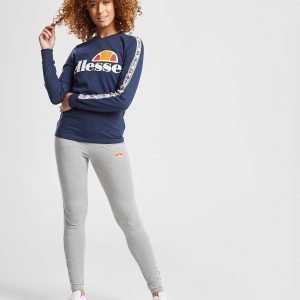 Ellesse Tape Long Sleeve Boyfriend T-Shirt Laivastonsininen