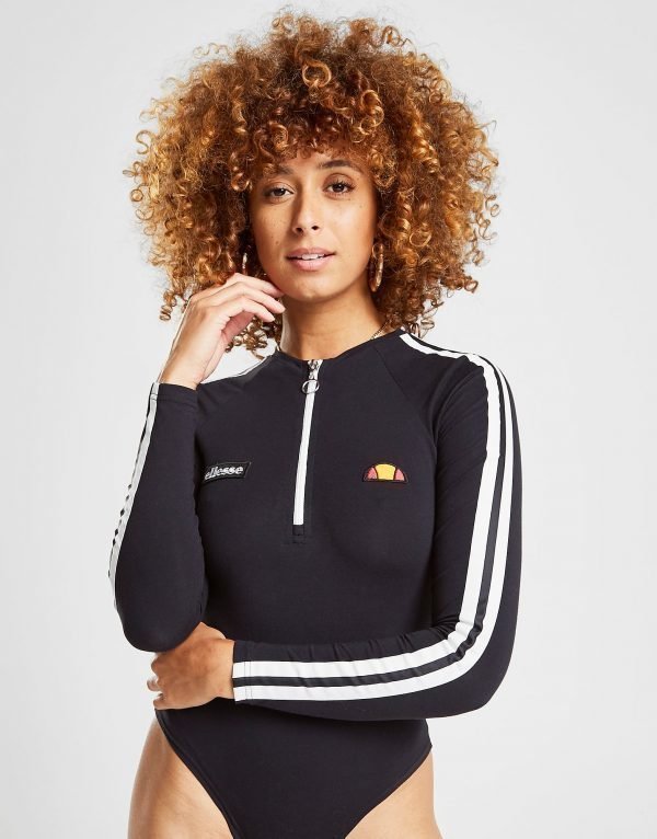 Ellesse Tape Zip Long Sleeve Bodysuit Musta