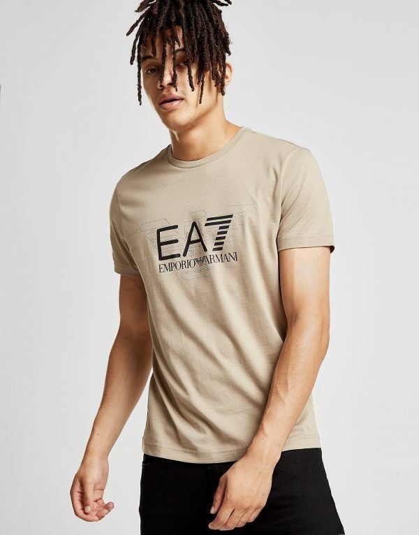 Emporio Armani Ea7 Central Eagle T-Paita Tan / Black