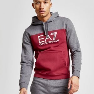 Emporio Armani Ea7 Colour Block Overhead Hoodie Punainen