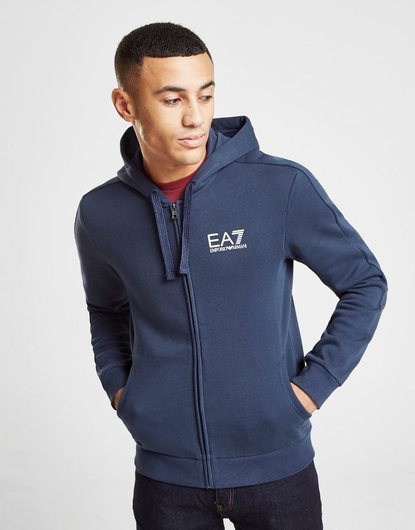 Emporio Armani Ea7 Core Zip Through Fleece Hoodie Sininen