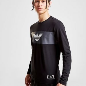 Emporio Armani Ea7 Eagle Strip Long Sleeve T-Shirt Musta