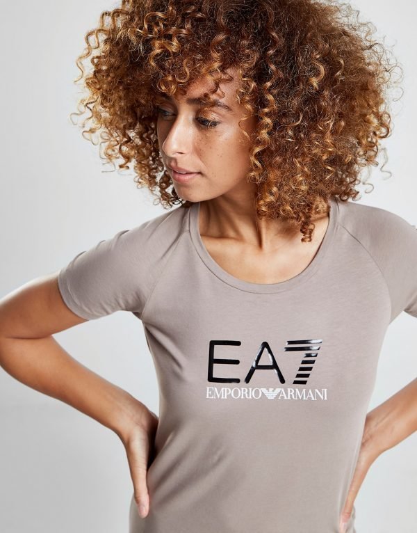 Emporio Armani Ea7 Logo T-Paita Ruskea