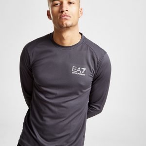 Emporio Armani Ea7 Long Sleeve Poly Pique T-Shirt Harmaa