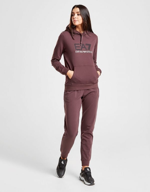 Emporio Armani Ea7 Overhead Hooded Tracksuit Maroon