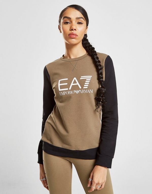 Emporio Armani Ea7 Raglan Crew Sweatshirt Khaki / Black