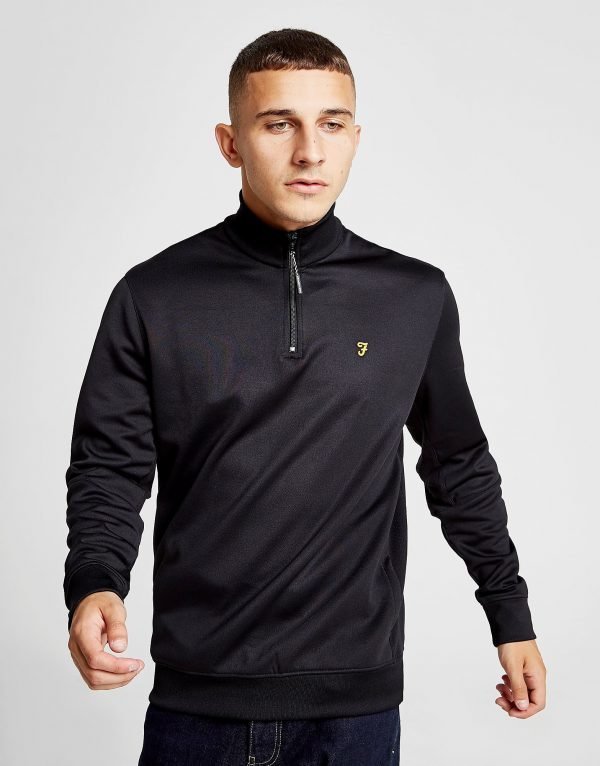 Farah 1/4 Zip Fleece Track Top Musta