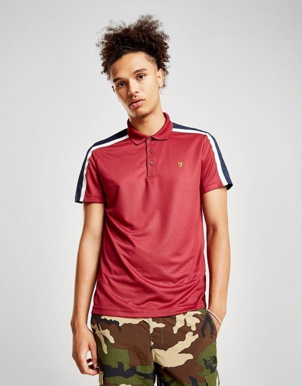 Farah Colour Block Polo Shirt Punainen