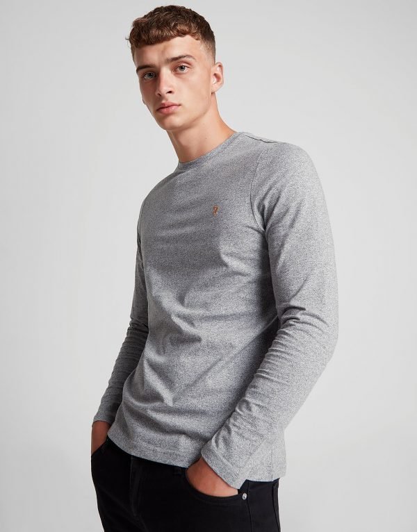 Farah Long Sleeve Denny T-Shirt Harmaa