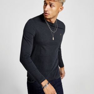 Farah Long Sleeve Denny T-Shirt Harmaa