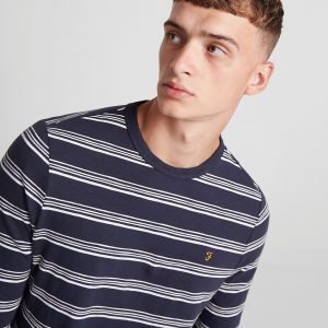 Farah Long Sleeve Stripe T-Shirt Sininen