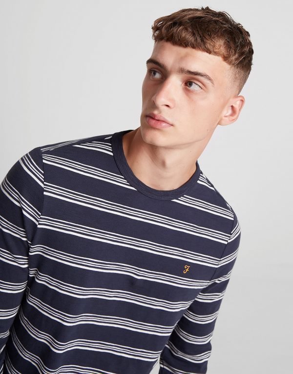 Farah Long Sleeve Stripe T-Shirt Sininen