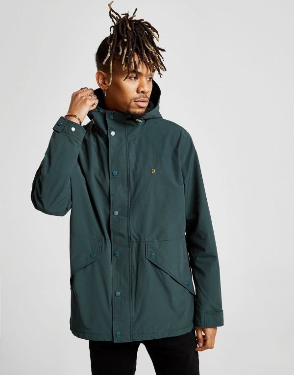 Farah Zip Through Peak Parka Jacket Vihreä