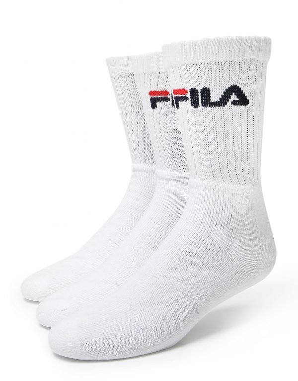 Fila 3 Pack Crew Sports Socks Valkoinen