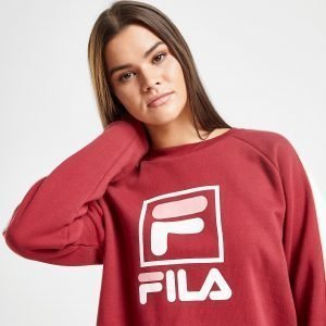 Fila Box Logo Crew Sweatshirt Burgundy / White