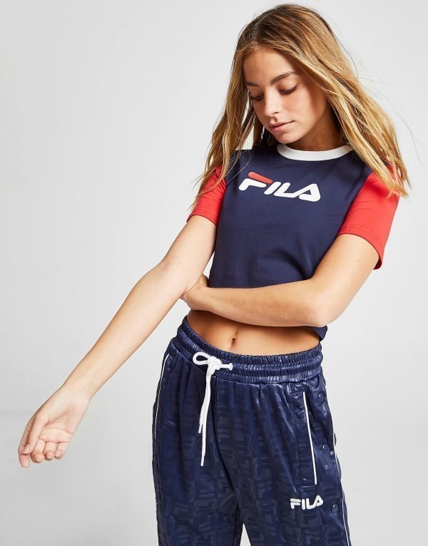 Fila Crop Contrast T-Shirt Laivastonsininen