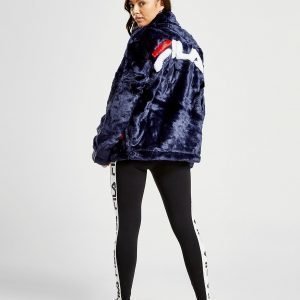 Fila Logo Faux Fur Takki Sininen