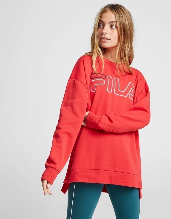 Fila Logo Popper Crew Sweatshirt Punainen