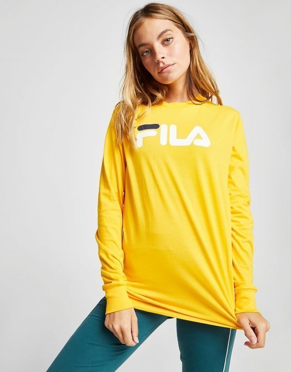 Fila Long Sleeve Boyfriend T-Paita Keltainen