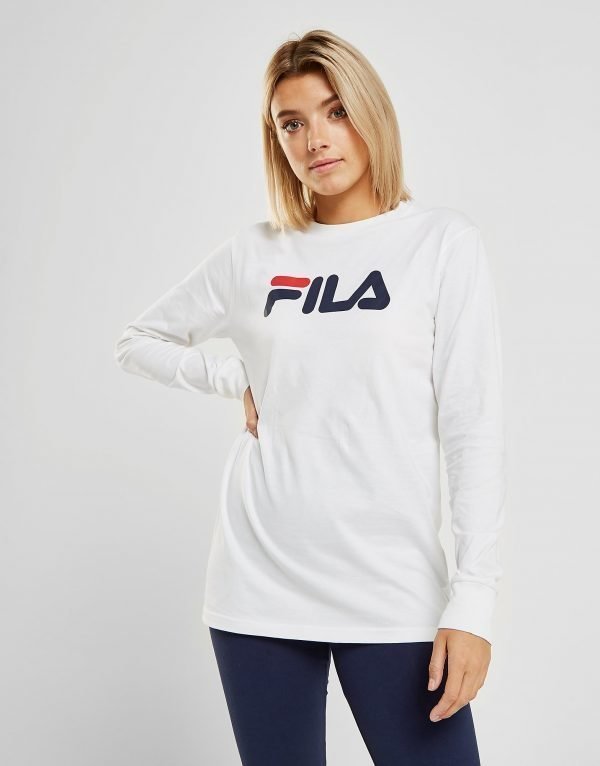 Fila Long Sleeve Boyfriend T-Paita Valkoinen