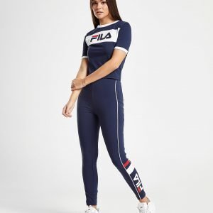 Fila Panel Crop T-Shirt Laivastonsininen