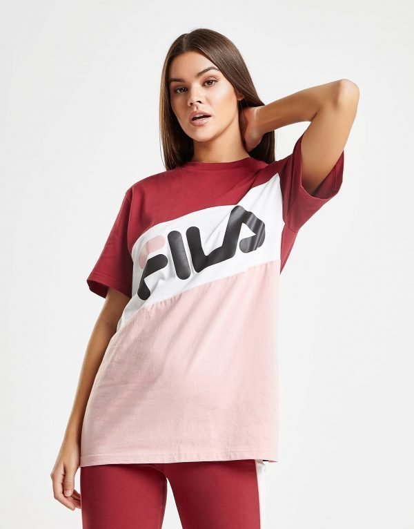 Fila Panel Logo T-Shirt Vaaleanpunainen