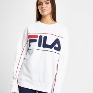 Fila Piping Logo Crew Sweatshirt Valkoinen