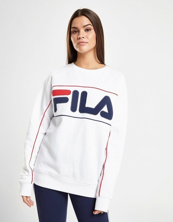 Fila Piping Logo Crew Sweatshirt Valkoinen