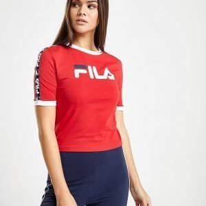 Fila Tape Crop Ringer T-Shirt Punainen