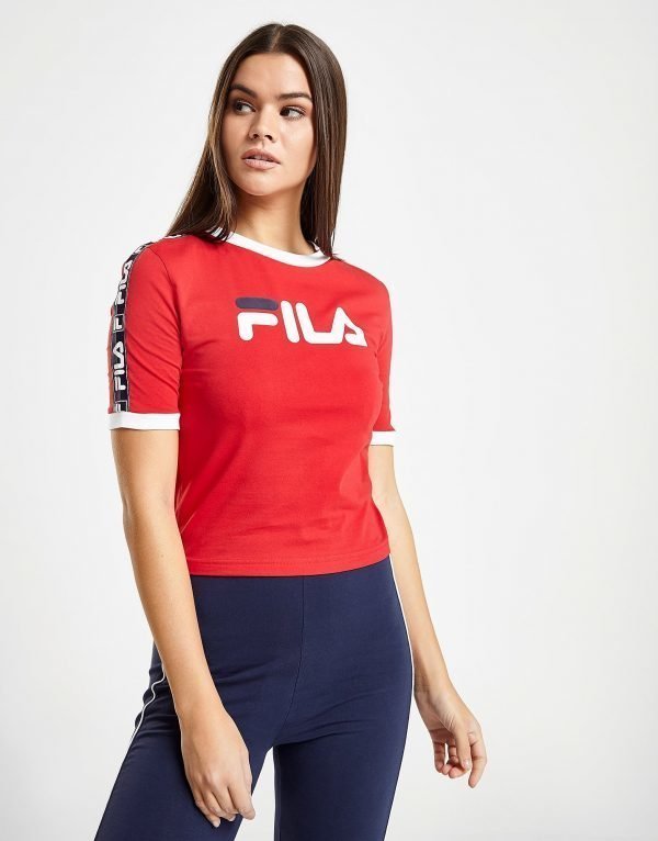 Fila Tape Crop Ringer T-Shirt Punainen