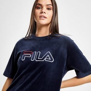 Fila Velour T-Shirt Laivastonsininen