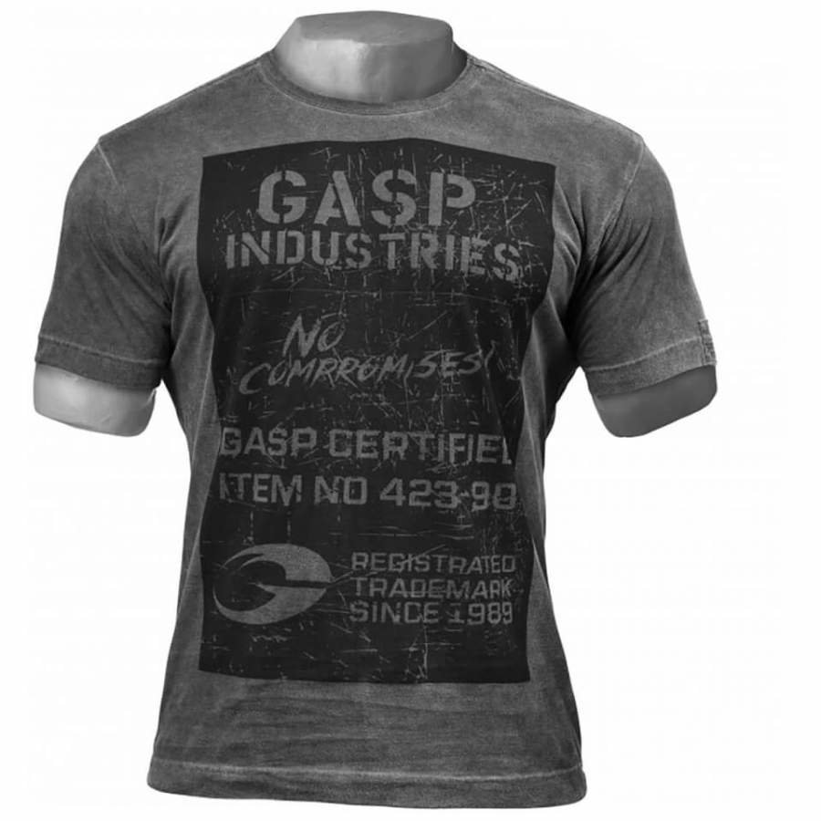 GASP Broad Street Print T-Shirt Wash Black L Musta