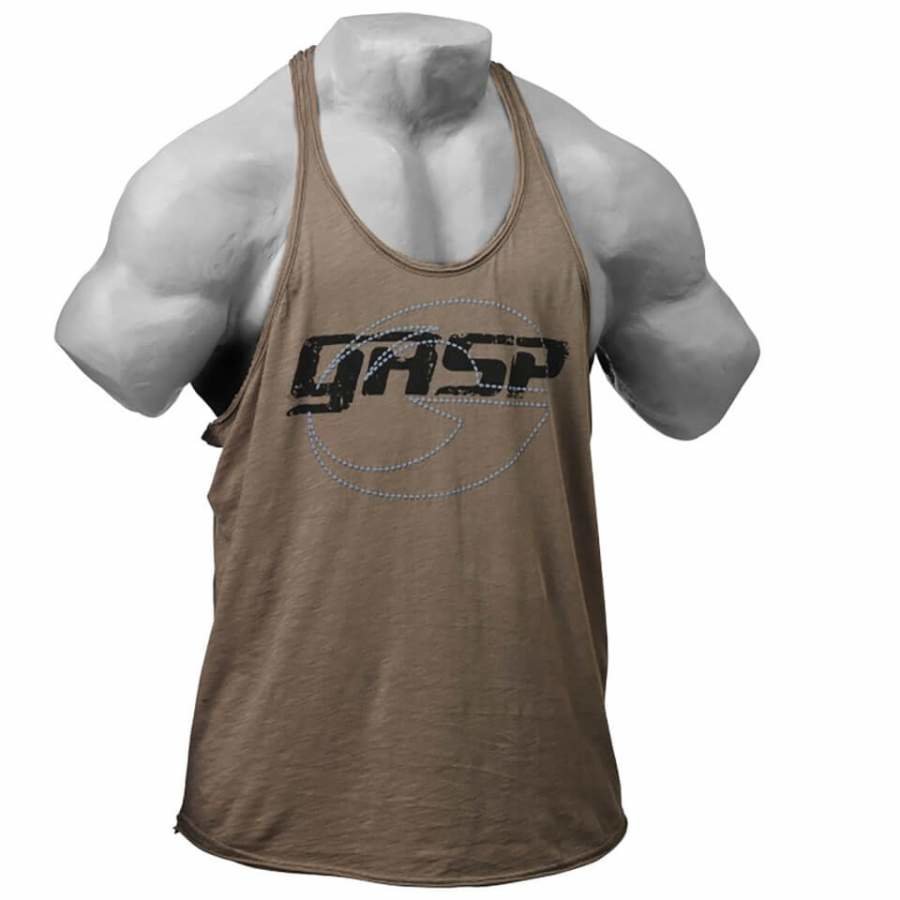 GASP Deep Cut Slub Tank Top Steel Grey S Vihreä