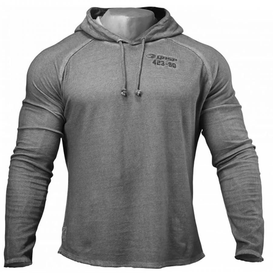 GASP Heritage Hoody Grey Melange L Harmaa