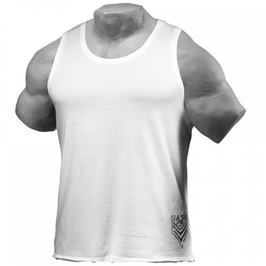 GASP Men's Broad Street Tank Top White S Valkoinen