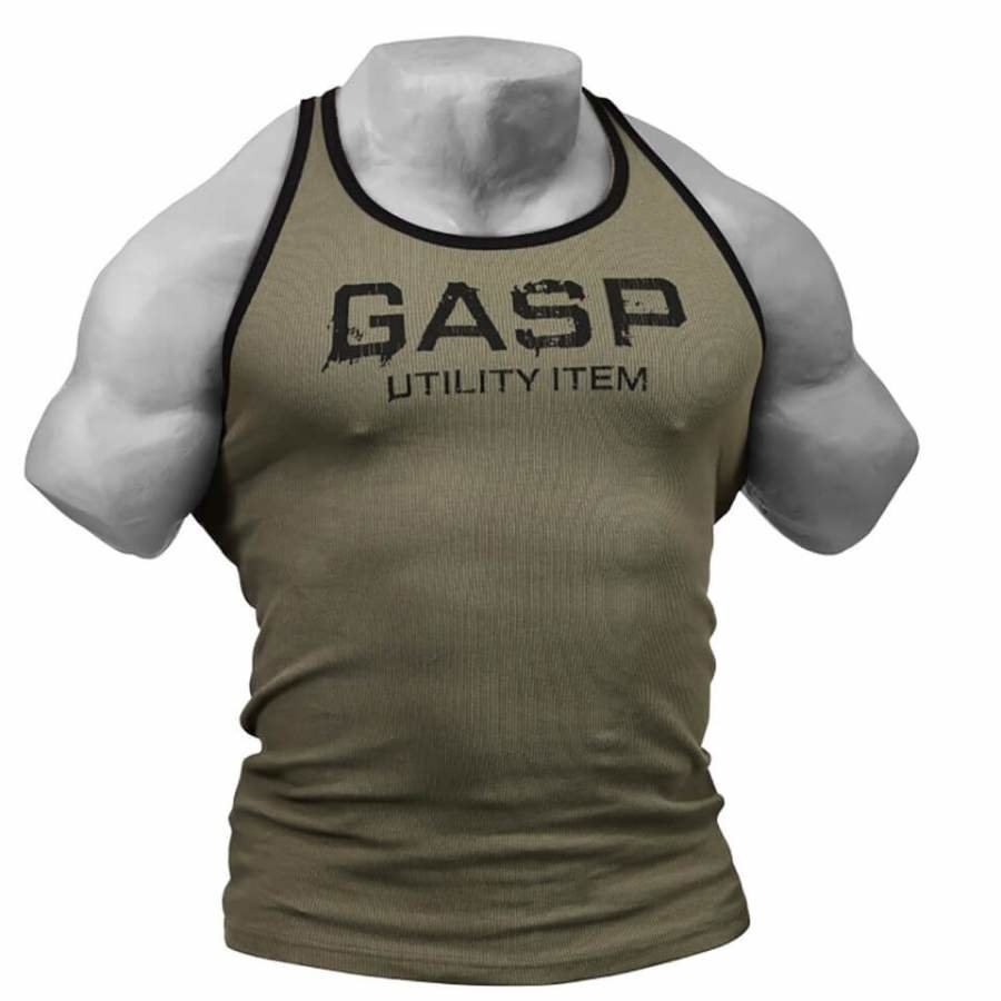 GASP Ribbed T-Back Vest Wash Green XXL Vihreä